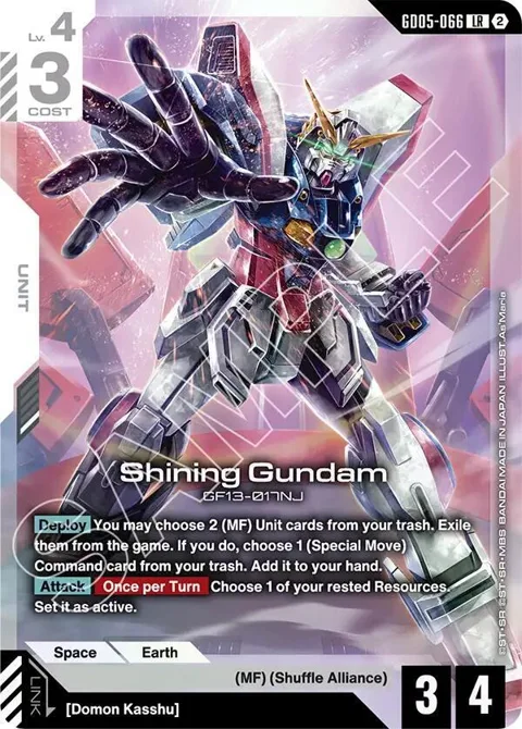Shining Gundam GD05-066 Gundam card from Freedom Ascension