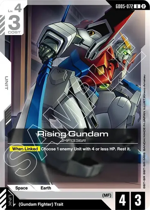 Rising Gundam GD05-072 Gundam card from Freedom Ascension