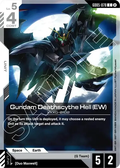 Gundam Deathscythe Hell EW GD05-078 Gundam card from Freedom Ascension