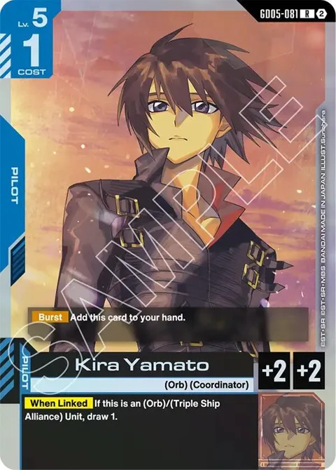 Kira Yamato GD05-081 Gundam card from Freedom Ascension