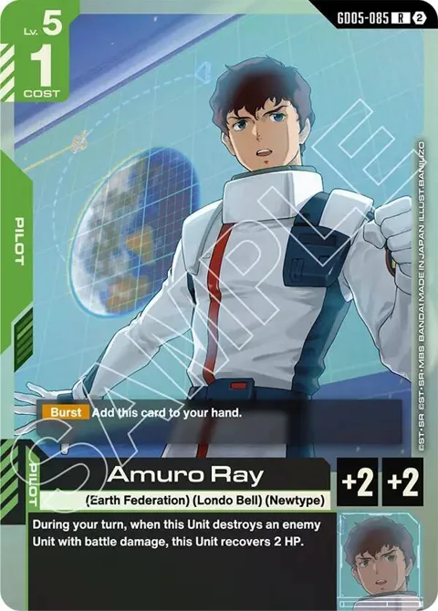 Amuro Ray GD05-085 Gundam card from Freedom Ascension