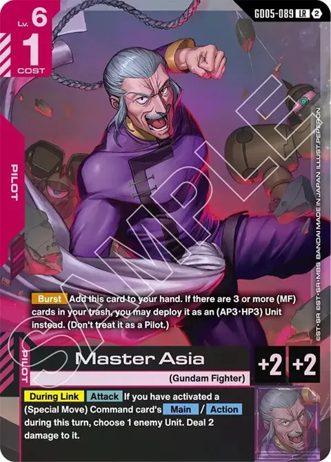 Master Asia GD05-089 Gundam card from Freedom Ascension