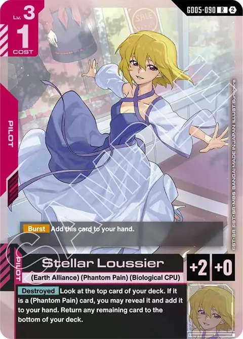 Stellar Loussier GD05-090 Gundam card from Freedom Ascension