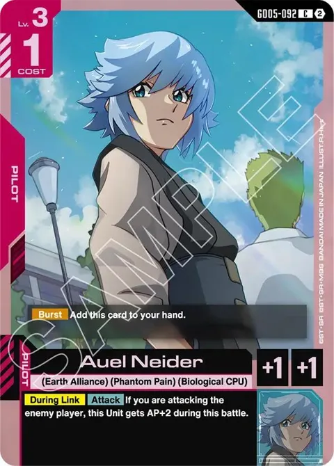 Auel Neider GD05-092 Gundam card from Freedom Ascension
