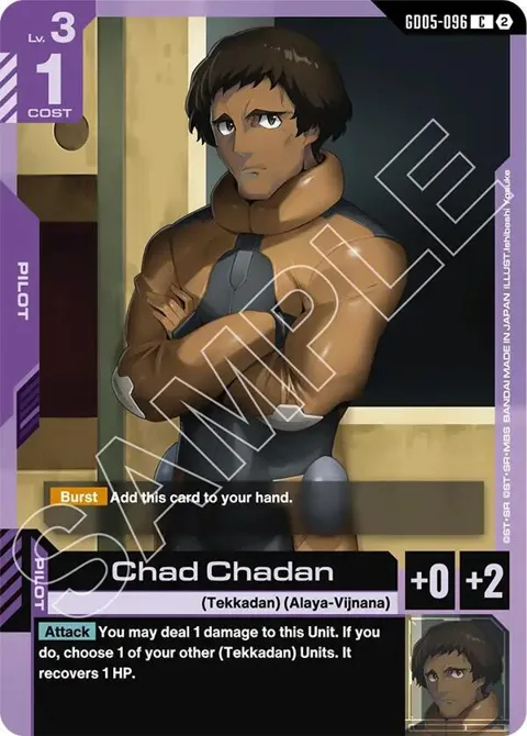 Chad Chadan GD05-096 Gundam card from Freedom Ascension