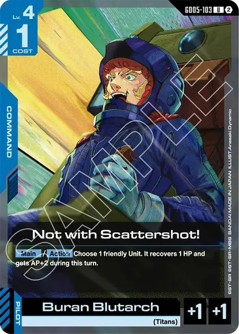 Not with Scattershot! GD05-103 Gundam card from Freedom Ascension