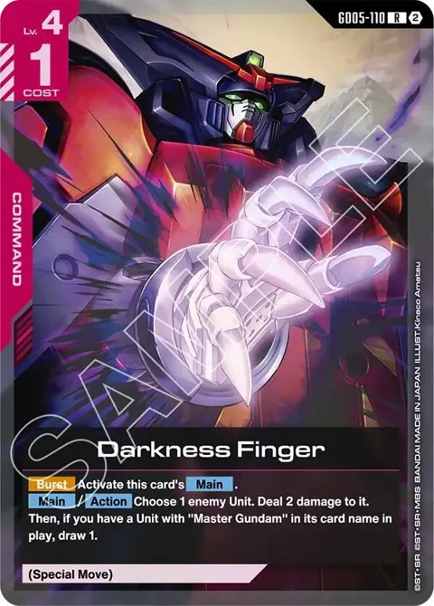 Darkness Finger GD05-110 Gundam card from Freedom Ascension