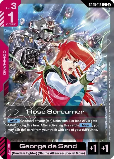 Rose Screamer GD05-113 Gundam card from Freedom Ascension