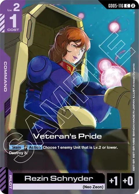 Veteran's Pride GD05-116 Gundam card from Freedom Ascension