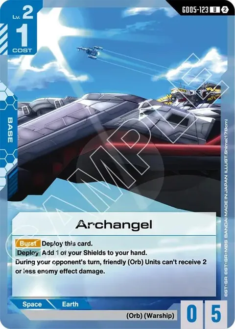 Archangel GD05-123 Gundam card from Freedom Ascension