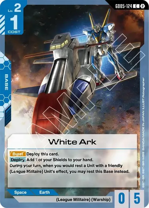 White Ark GD05-124 Gundam card from Freedom Ascension