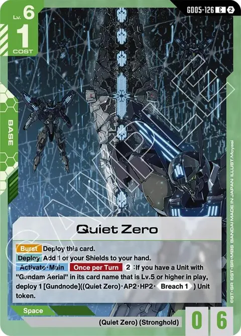 Quiet Zero GD05-126 Gundam card from Freedom Ascension