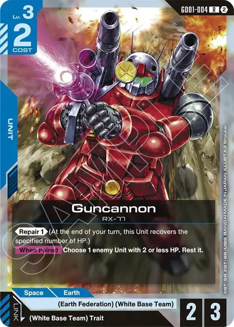 Guncannon GD01-004 SC01 Gundam card from Deck Build Box Freedom Ascension