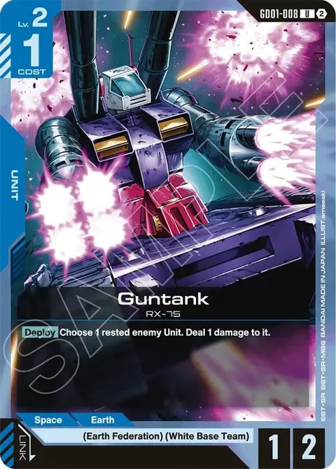 Guntank GD01-008 SC01 Gundam card from Deck Build Box Freedom Ascension