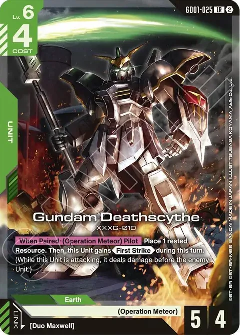 Gundam Deathscythe GD01-025 SC01 Gundam card from Deck Build Box Freedom Ascension