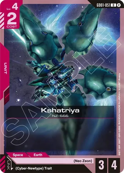 Kshatriya GD01-051 SC01 Gundam card from Deck Build Box Freedom Ascension