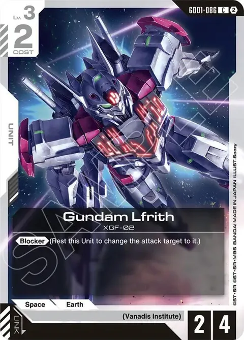 Gundam Lfrith GD01-086 SC01 Gundam card from Deck Build Box Freedom Ascension