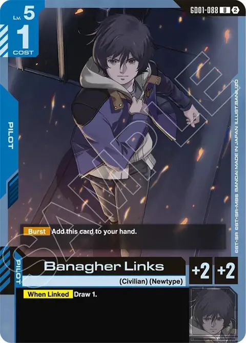 Banagher Links GD01-088 SC01 Gundam card from Deck Build Box Freedom Ascension