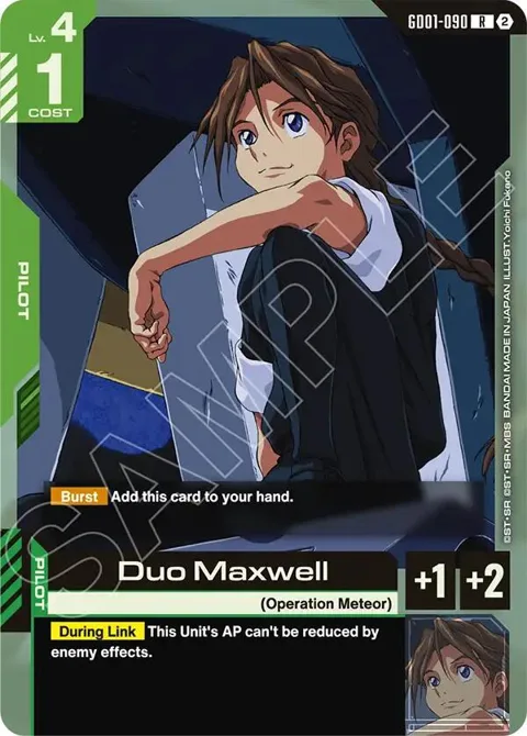 Duo Maxwell GD01-090 SC01 Gundam card from Deck Build Box Freedom Ascension
