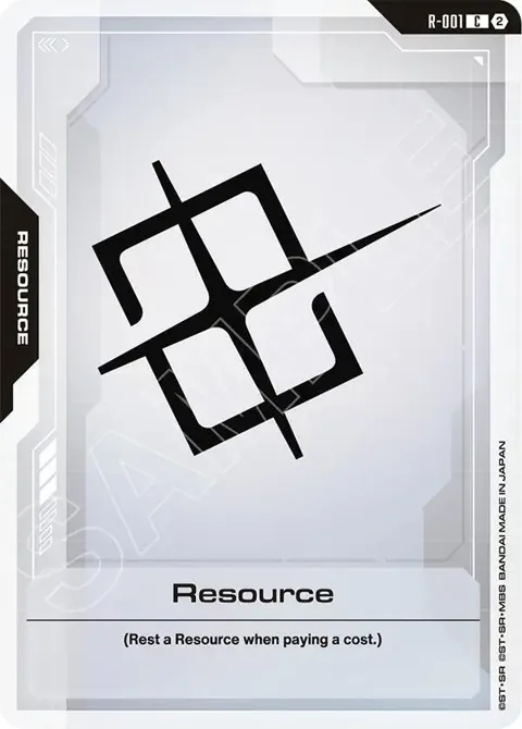 Resource R-001 SC01 Gundam card from Deck Build Box Freedom Ascension