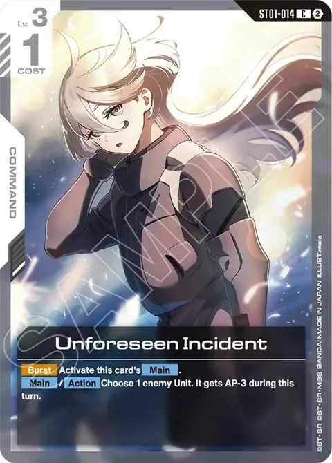Unforeseen Incident ST01-014 SC01 Gundam card from Deck Build Box Freedom Ascension