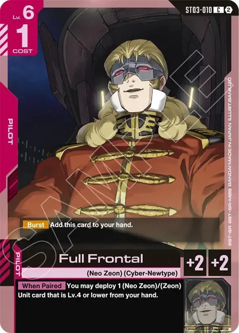 Full Frontal ST03-010 SC01 Gundam card from Deck Build Box Freedom Ascension