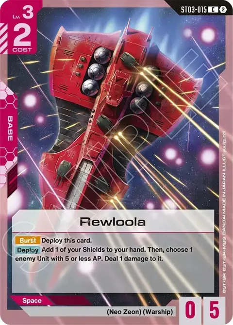 Rewloola ST03-015 SC01 Gundam card from Deck Build Box Freedom Ascension