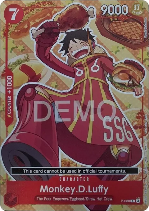 Monkey.D.Luffy P-080 One Piece card from One Piece Demo Deck Cards
