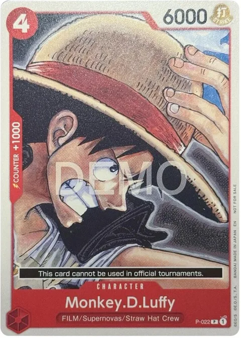 Monkey.D.Luffy P-022 One Piece card from One Piece Demo Deck Cards