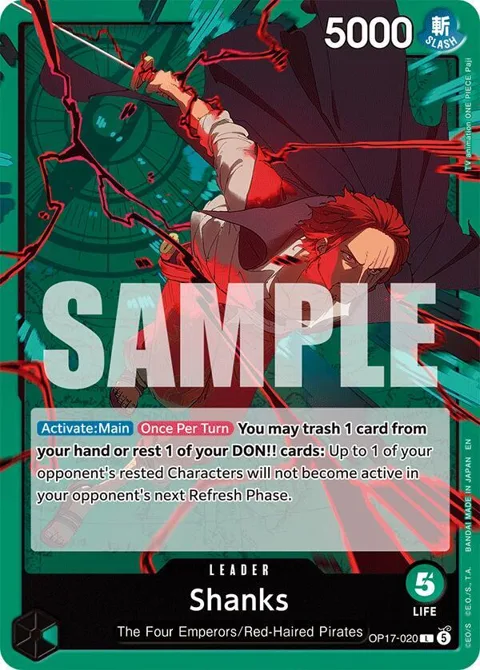Shanks OP17-020 One Piece card from The World's Strongest Warriors
