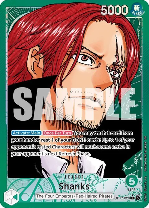 Shanks Alt Art OP17-020 One Piece card from The World's Strongest Warriors