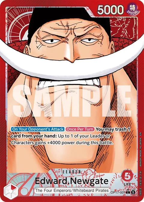 Edward.Newgate Alt Art OP17-001 One Piece card from The World's Strongest Warriors