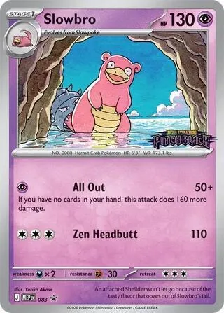 Slowbro - 083 Pitch Black Stamped #083 Holofoil Pokémon card from Mega Evolution Promo