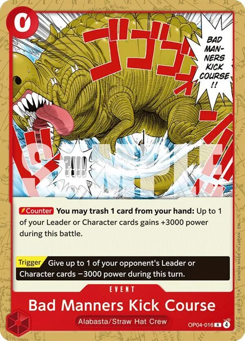 Bad Manners Kick Course OP04-016 ST31 One Piece card from Starter Deck 31: RED Monkey.D.Luffy