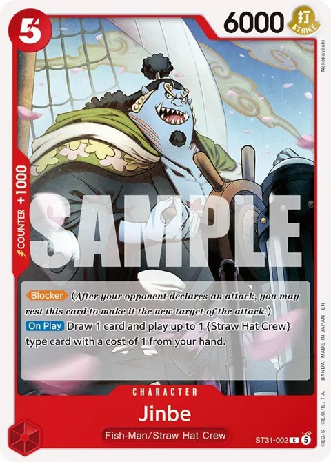 Jinbe ST31-002 One Piece card from Starter Deck 31: RED Monkey.D.Luffy