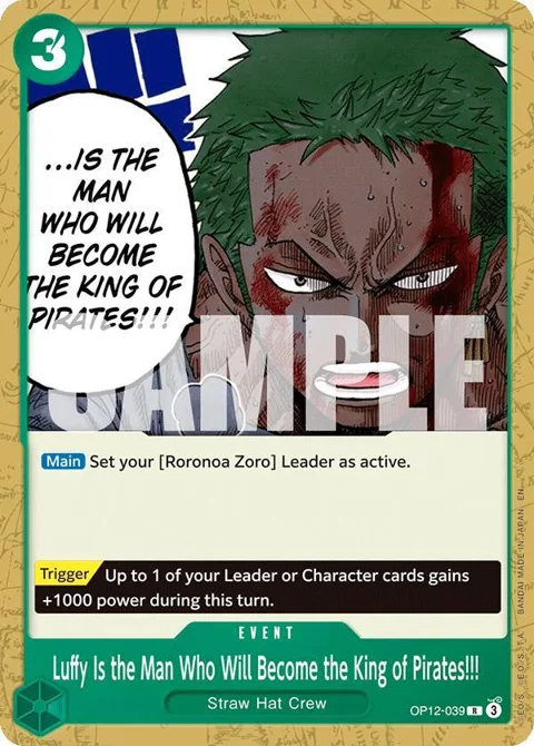 Luffy Is the Man Who Will Become the King of Pirates!!! OP12-039 ST32 One Piece card from Starter Deck 32: GREEN Roronoa Zoro
