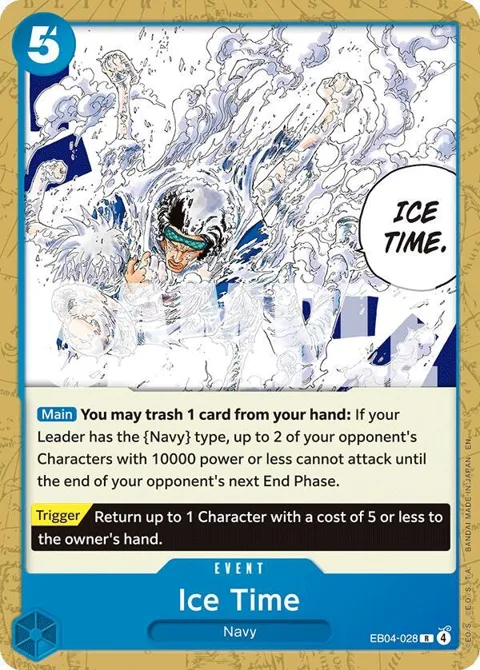 Ice Time EB04-028 ST33 One Piece card from Starter Deck 33: BLUE Kuzan