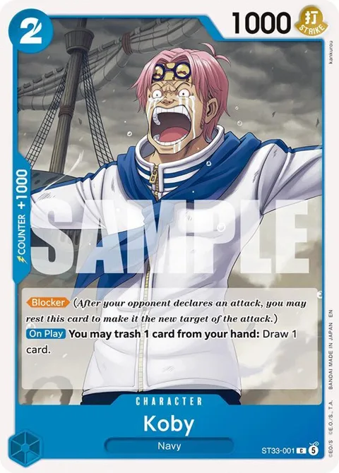 Koby ST33-001 One Piece card from Starter Deck 33: BLUE Kuzan