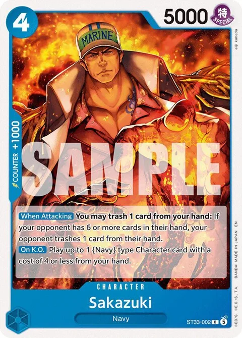Sakazuki ST33-002 One Piece card from Starter Deck 33: BLUE Kuzan