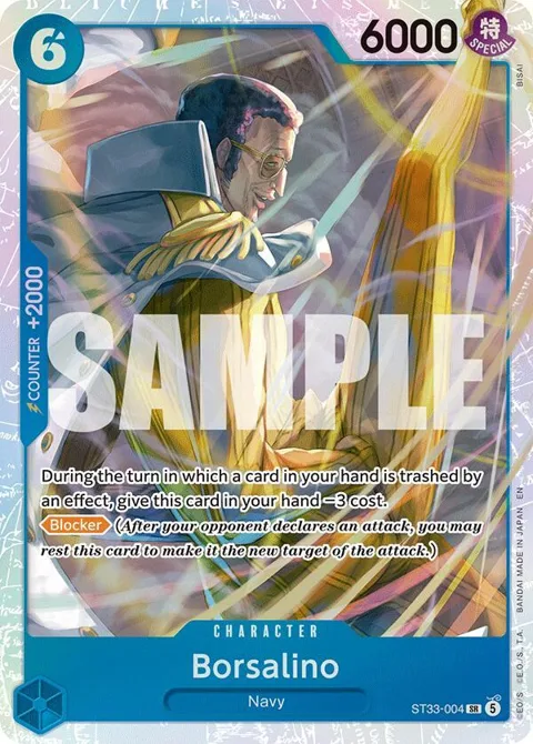 Borsalino ST33-004 One Piece card from Starter Deck 33: BLUE Kuzan