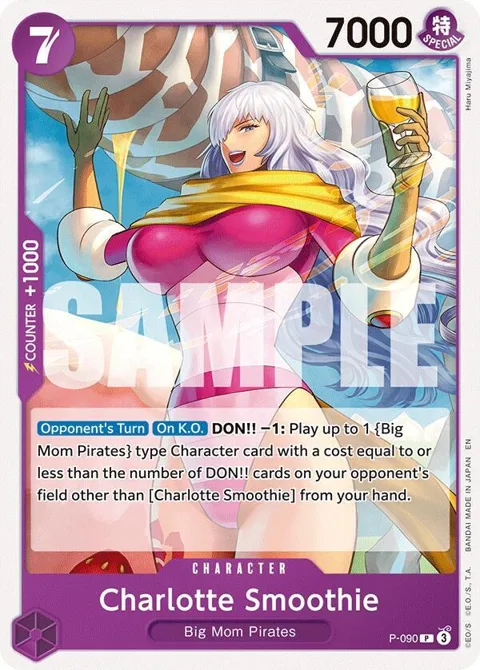 Charlotte Smoothie P-090 One Piece card from Starter Deck 34: PURPLE Charlotte Katakuri