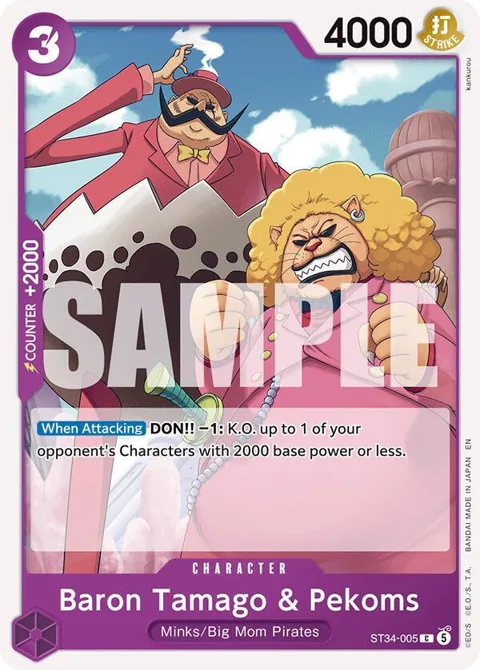 Baron Tamago & Pekoms ST34-005 One Piece card from Starter Deck 34: PURPLE Charlotte Katakuri