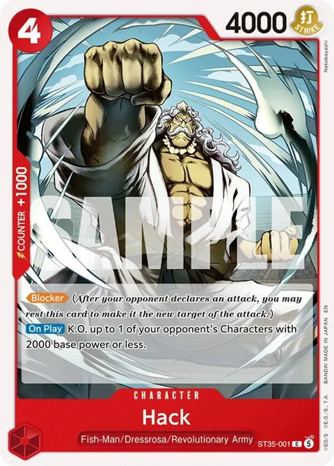 Hack ST35-001 One Piece card from Starter Deck 35: RED/BLACK Sabo
