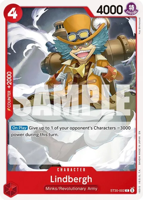 Lindbergh ST35-002 One Piece card from Starter Deck 35: RED/BLACK Sabo
