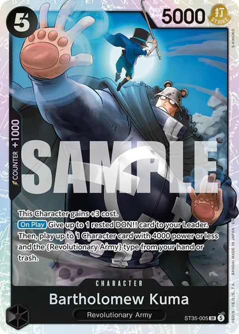 Bartholomew Kuma ST35-005 One Piece card from Starter Deck 35: RED/BLACK Sabo