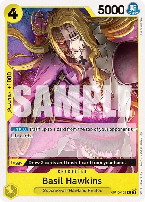 Basil Hawkins OP10-109 ST36 One Piece card from Starter Deck 36: YELLOW Eustass"Captain"Kid