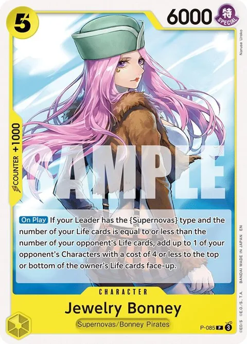 Jewelry Bonney P-085 One Piece card from Starter Deck 36: YELLOW Eustass"Captain"Kid