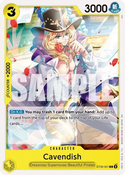 Cavendish ST36-001 One Piece card from Starter Deck 36: YELLOW Eustass"Captain"Kid