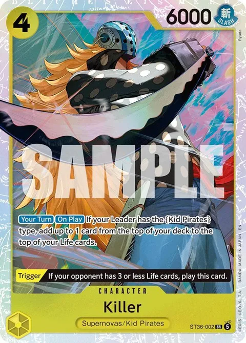 Killer ST36-002 One Piece card from Starter Deck 36: YELLOW Eustass"Captain"Kid