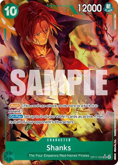 Shanks Alt Art OP17-022 One Piece card from The World's Strongest Warriors